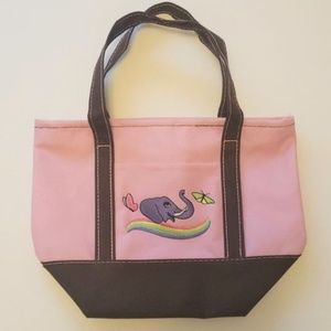 Embroidered Elephant Small Tote Bday Kids Grab Bag
